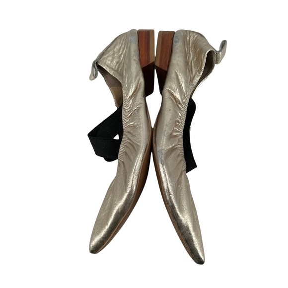 Free People Gold Pointed Toe Slip On Ballet Flats Size 36 Women’s - Picture 4 of 6